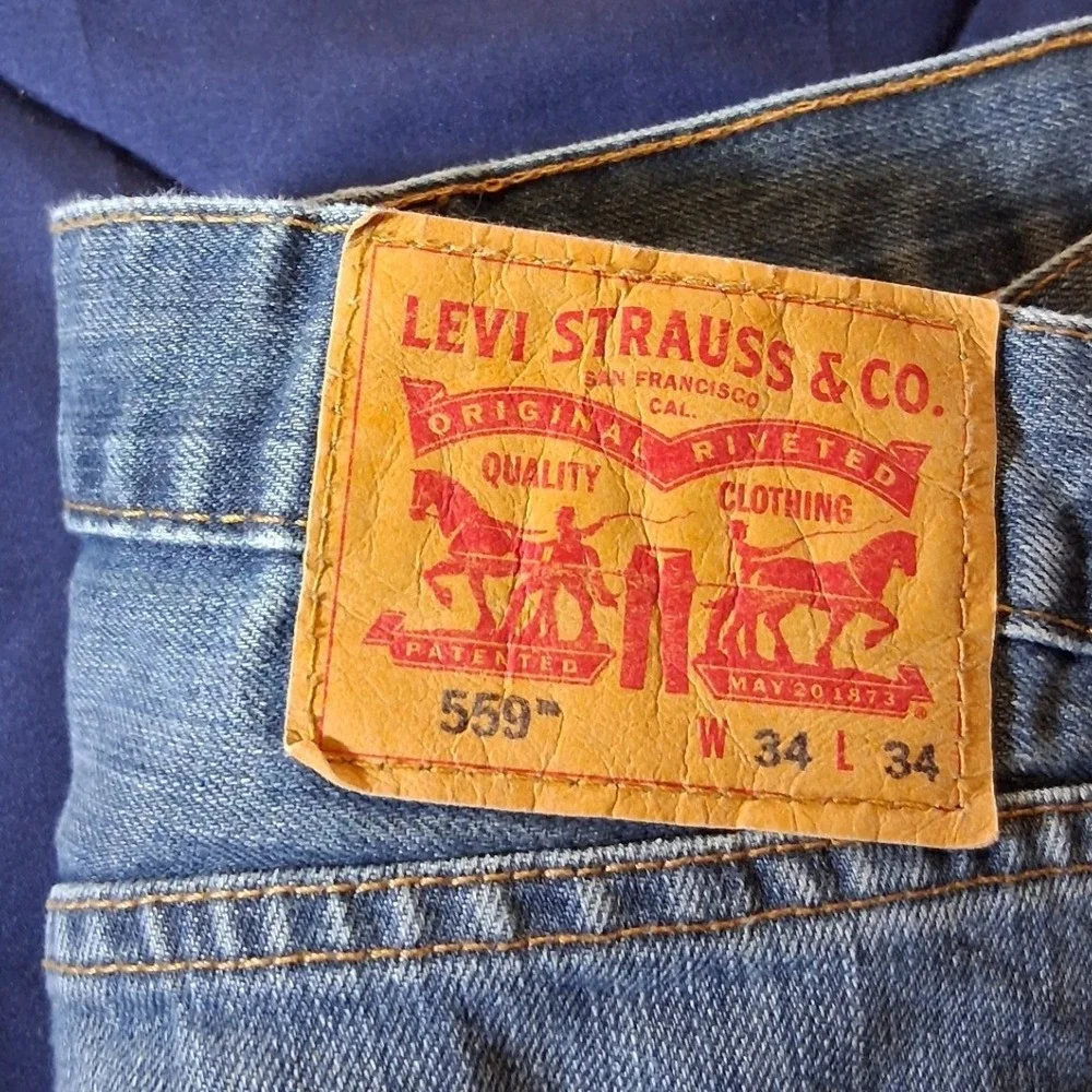 Levis 559 Relaxed Straight Leg Jeans Mens 34x34 Blue Denim Medium Wash